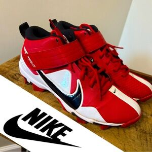 Nike trout cleats, men’s 8.5, GUC, red black white